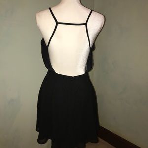 Black Open Back Skater Dress 👗
